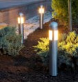 AMALFI Set of 3 12v Stainless Steel Spike Pedestal Bollards